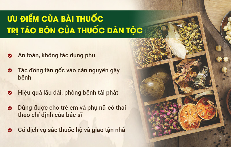 Những ưu điểm của bài thuốc chữa táo bón từ Trung tâm Thuốc dân tộc