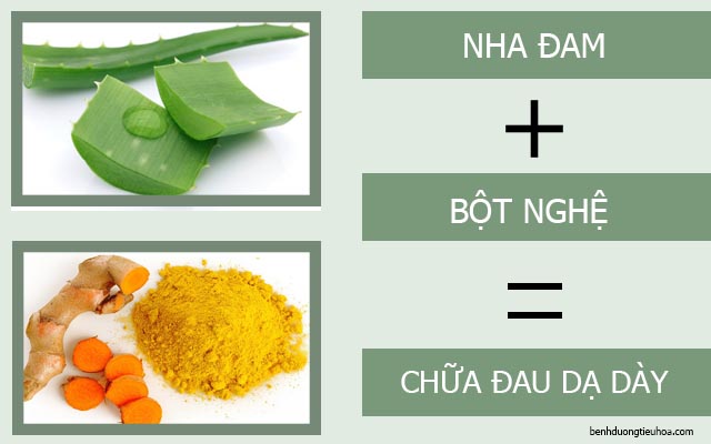 Chữa đau dạ dày bằng nha đam và nghệ