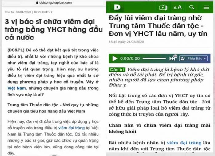 Báo chí đưa tin về Tiêu thực Phục tràng hoàn