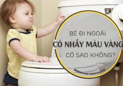 bé đi ngoài có chất nhầy màu vàng có sao không