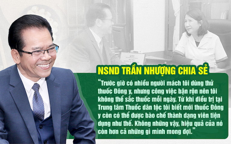 Nghệ sĩ Trần Nhượng chia sẻ sau khi sử dụng Sơ can Bình vị tán