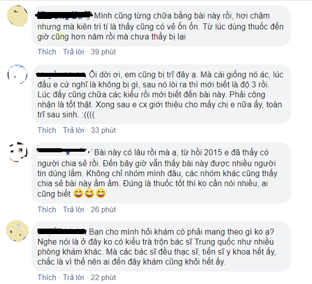 Những ý kiến bình luận của bệnh nhân về bài thuốc Thăng trĩ Dưỡng huyết thang