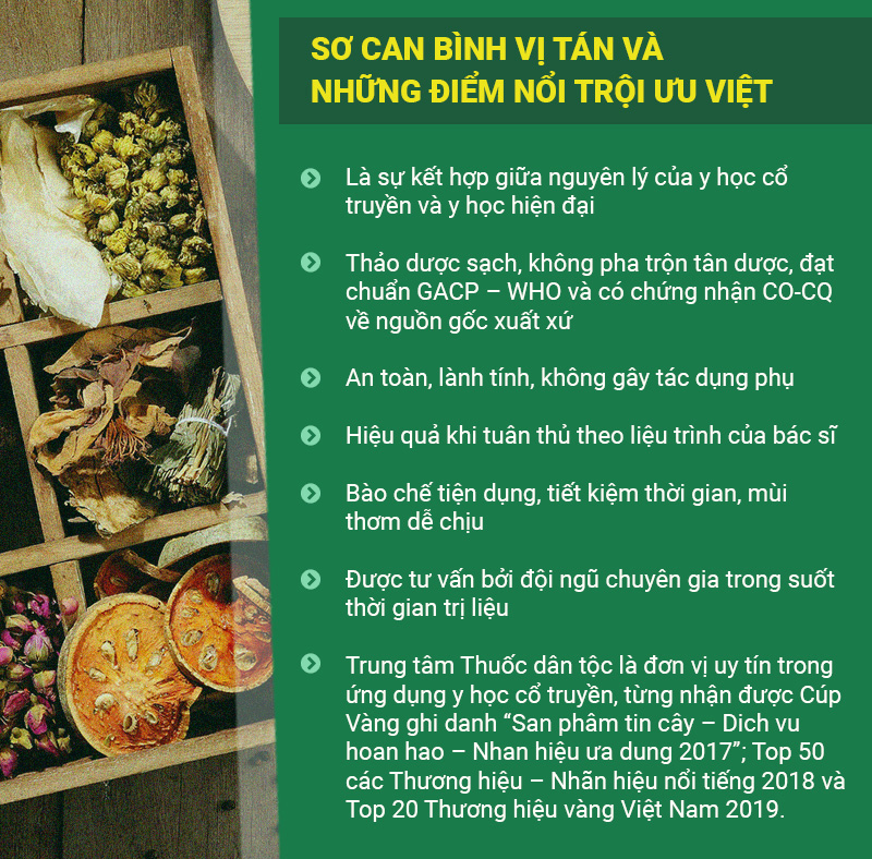 Những điểm nổi trội ưu việt của bài thuốc Sơ can Bình vị tán