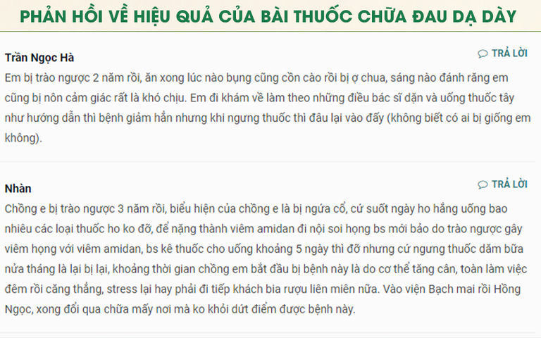 Những nỗi khổ mà bệnh nhân bị trào ngược dạ dày chia sẻ