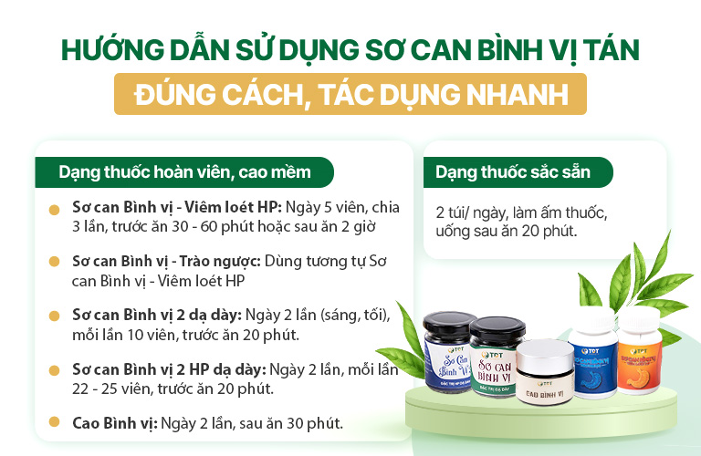 Hướng dẫn dùng Sơ can Bình vị tán đúng cách